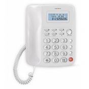 Домашний телефон с большими кнопками(бабушкофон) Texet TX-250 в белом цвете. Вид спереди.