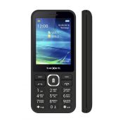 Кнопочный мобильный телефон Texet TM-D327 в черном цвете. Вид спереди.